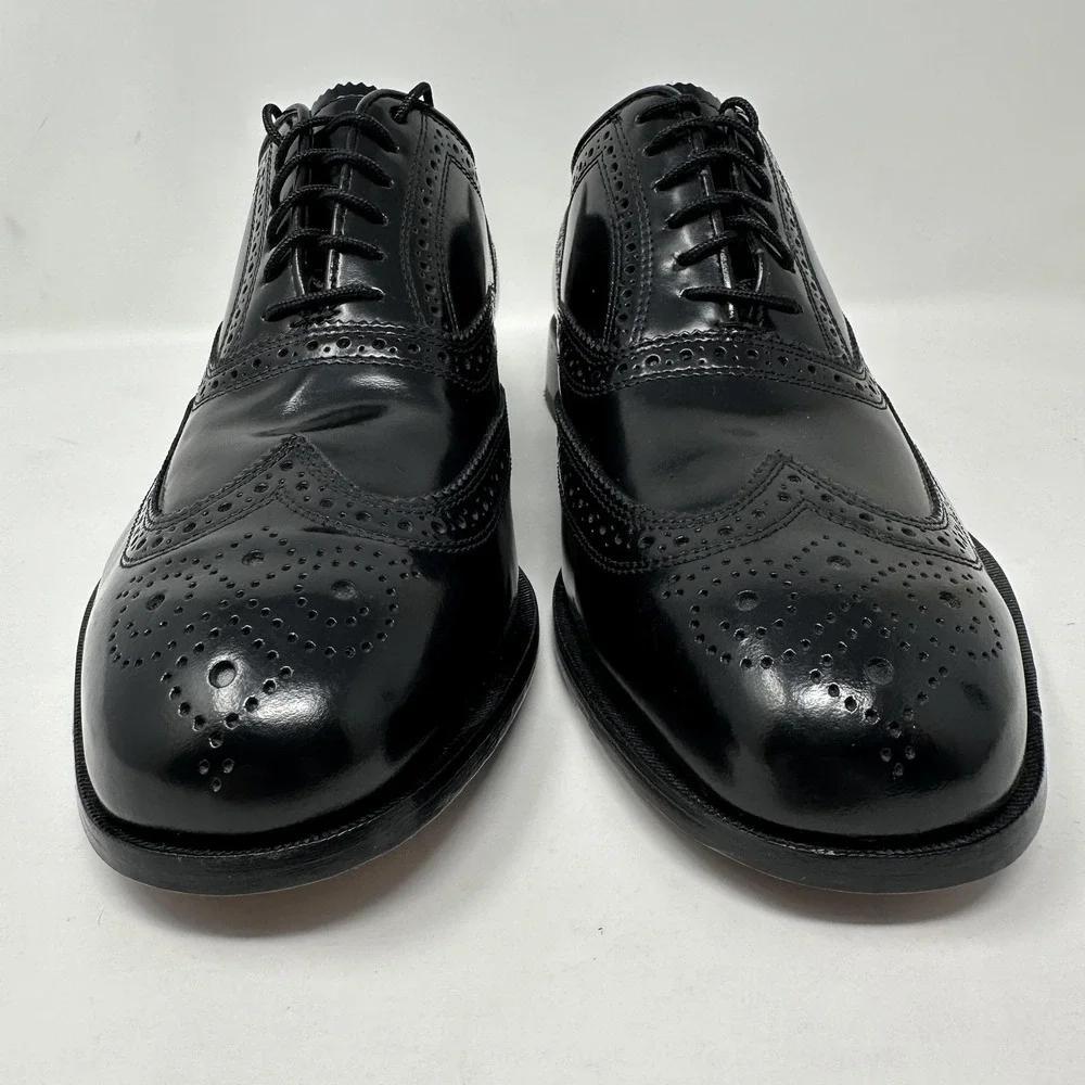 Florsheim Lexington‎ Dress Shoes Mens 8.5D Black Wingtip Oxford Brogue Leather